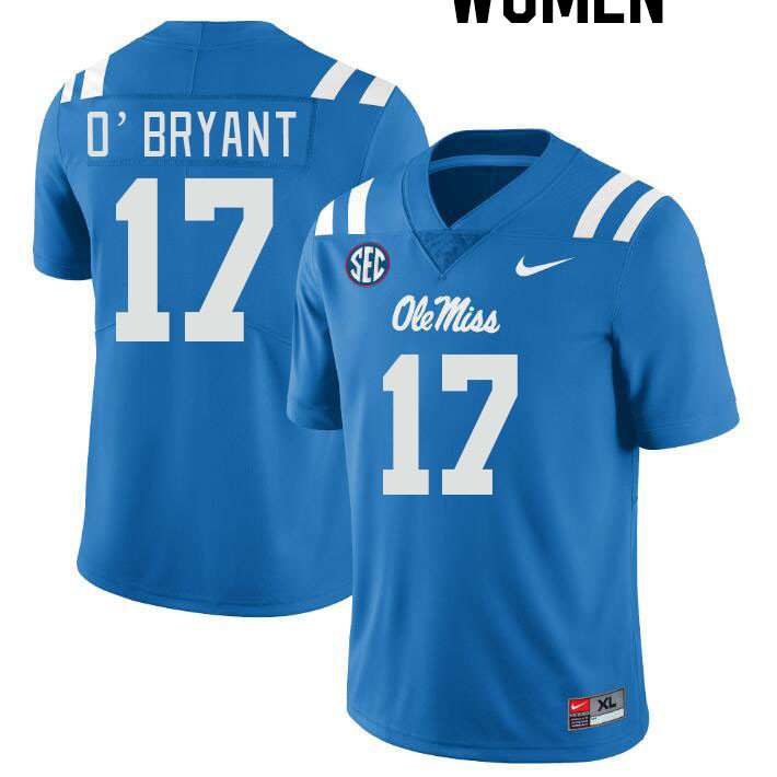 Women #17 Richard O'Bryant Ole Miss Rebels College Football Jerseyes Stitched Sale-Powder Blue